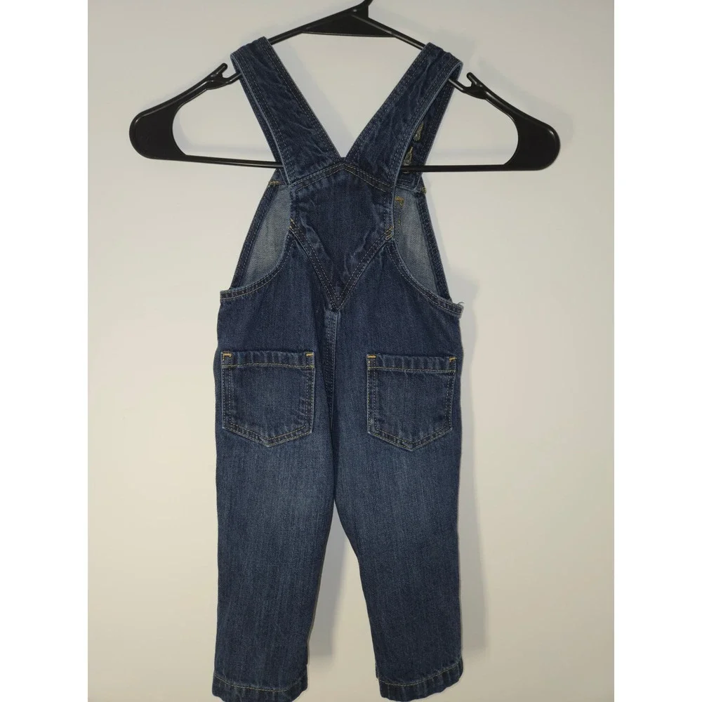 Old Navy Star Wars Baby Yoda Grogu Denim Overalls Toddler 12-18M Medium Wash